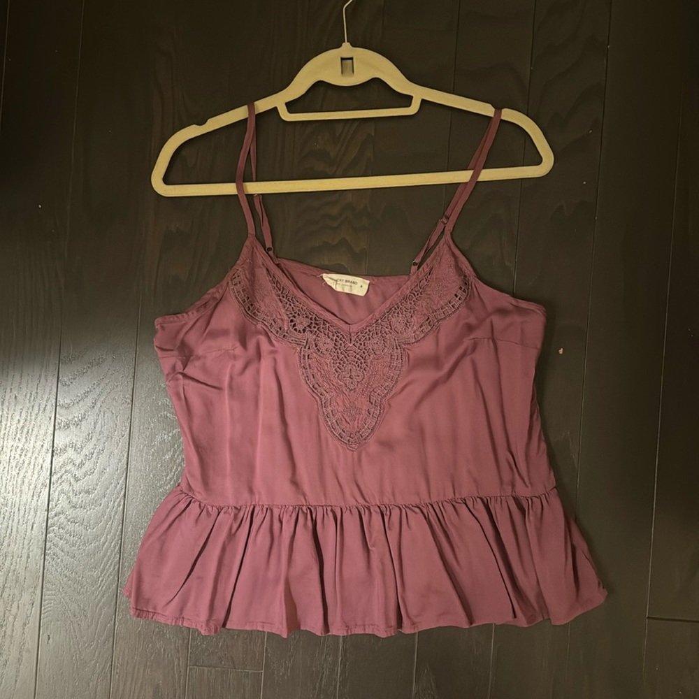 Lucky purple embroidered tank